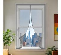 Magnetic Fly Screens Windows 80 x 110 cm Keep Fly Mosquito Out Screen for Window Easy Installation for Living Room Bedroom Offfice, Grey