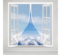 Magnetic Fly Screens Windows 85 x 95 cm Selfadhesive Tape Mosquito Net Window with Installation Accessories for Window, Bedroom, Living Room, Kitchen Patio, White