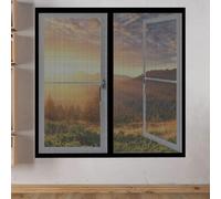 Magnetic Fly Screens Windows 90 x 70 cm Selfadhesive Tape Mosquito Net Window Insect Screen Mesh Custom Size for Windows Doors and Patio Screens, Black