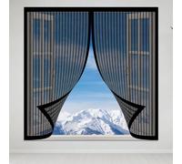 Magnetic Fly Screens Windows 90 x 70 cm Selfadhesive Tape Mosquito Net Window with Installation Accessories for Window, Bedroom, Living Room, Kitchen Patio, Black
