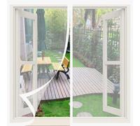 Magnetic Fly Screens Windows 95 x 145 cm Keep Fly Mosquito Out Mosquito Net for Window Easy Installation for Living Room Bedroom Offfice, White