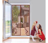 Magnetic Fly Sn Door - 150x180cm ct Protection Mesh for Balcony Easy No-Drill Adhesive Installation Brown Mosquito Net for Home & Patio