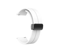 Magnetic Folding Buckle Watch Band Fit For Garmin Forerunner 255 55 245 645 Silicone Strap Vivoactive 4/Venu 2 Plus Sq Band Bracelet(White,22mm)