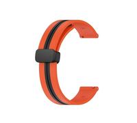 Magnetic Folding Buckle Watch Band Fit For Garmin Forerunner 255 55 245 645 Silicone Strap Vivoactive 4/Venu 2 Plus Sq Band Bracelet(Orange Black,22mm)