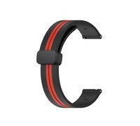 Magnetic Folding Buckle Watch Band Fit For Garmin Forerunner 255 55 245 645 Silicone Strap Vivoactive 4/Venu 2 Plus Sq Band Bracelet(Black Red,22mm)