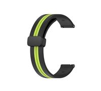 Magnetic Folding Buckle Watch Band Fit For Garmin Forerunner 255 55 245 645 Silicone Strap Vivoactive 4/Venu 2 Plus Sq Band Bracelet(Black Green,20mm)