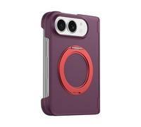 Magnetic Folding Case with Ring Stand for IPhoneDuo Cover Wine Red | Durable PC protective case with 360 degree rotating ring for IPhoneDuo hands free use Wine Red