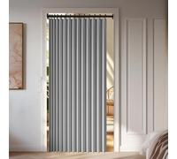 Magnetic Folding Door Curtain 155 x 250 cm Thermal Noise Reducing Dim Out, Sound, Isolate Oil Smoke Accordion Magnetic Door Curtain for Bedroom Room Living Room Doorway, Grey