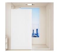 Magnetic Folding Shower Curtains, Wall Mount Invisible Shower Partition, Watertight Shower Curtain for Family Hotel Homestay(White,160x180cm(130-160cm))