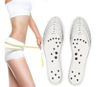 Magnetic Foot Acupuncture Point Therapy Insole,Acupressure Slimming Insoles Breathable Foot Massager Magnetic Therapy Weight Loss Massage Insole Improve Blood Circulation (White, 34-47)
