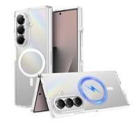 Magnetic for Galaxy Z Fold 7 Case,Military Grade Protection, Lightweight,Slim Fit Drop Protection Rugged Cover for Galaxy Z Fold 7 5G Hard PC Shockproof Protective Phone Clear Silver 27-Fold 7-03
