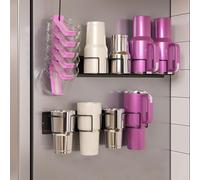 Magnetic for Stanley Cup Holder for Refrigerator, Heavy Duty Tumbler Holder for Cups, Wall Mount or Fridge Organizer,Space Saving Water Bottle Rack for 30oz 40oz Tumblers, Kitchen and Cabinet Storage