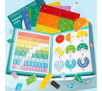 Magnetic Fraction Book For Kids, Magnetic Book Fraction Puzzle, Educational Math Fractions Magnet Learning Toy With Tiles & Circles