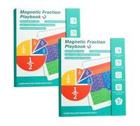 Magnetic Fraction Book, Fractions Resources For Children, Magnetic Fraction Educational Puzzle With Tiles And Circles, Math Manipulatives Learning Toys For Kids (2pcs)