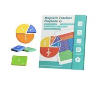 Magnetic Fraction Book, Interactive Math Activity Game, 8x6 Inch Fraction Learning Book with Magnetic Pieces, Educational Toy with Design, Math Game with Hands on Fun Fractions Learning Tool for Kids