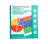 Magnetic Fraction Book, Magnetic Fraction Playbook, 22x17.8 Cm Magnetics Fractions Educational Puzzle With Fractions Squares And Circles, Math Manipulatives Learning Toys