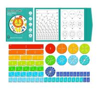 Magnetic Fraction Book, Math Skills Teaching Aids, Math Manipulative Learning Toy for Kids, Hands-On Fraction Practice Set, Educational Maths Tool, Home School Classroom Travel Playroom Use