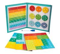 Magnetic Fraction Book - Visualises Math Concepts Easily, Colourful Pie Chart Tile Set, 22cm Folder Size + 500g Kit, Basswood Plywood Paper Material - for Primary School & Home Learning