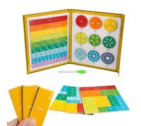 Magnetic Fraction Circles - Educational Fraction Manipulatives, Math Learning Tool, Home School Supplies, Mental Games For Elementary School Students Early Learning Classroom Practice Activity