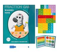 Magnetic Fraction Demonstration Book,Classicous Stem Magnetic Math Master Set,Magnetic Fraction Educational Puzzle, Montessori Fraction Manipulatives Fraction Tiles & Fraction Circles Set (Zebra)