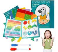 Magnetic Fraction Demonstration Book, Comes with Two Erasable Markers Fraction Book, Montessori Math Teaching Aid Set, Magnetic Educational Tool Suitable for Elementary School Students and Teachers.