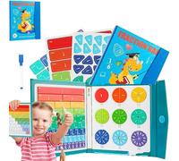 Magnetic Fraction Demonstration Book, Durable Magnetic Fractions Puzzle Book for Kids, Fraction Magnet Learning Toy for Classroom, Homeschool & Teacher Supplies (3)