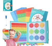Magnetic Fraction Demonstration Book, Durable Magnetic Fractions Puzzle Book for Kids, Fraction Magnet Learning Toy for Classroom, Homeschool & Teacher Supplies (2)