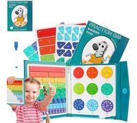 Magnetic Fraction Demonstration Book, Durable Magnetic Fractions Puzzle Book for Kids, Fraction Magnet Learning Toy for Classroom, Homeschool & Teacher Supplies (1)