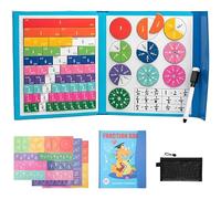 Magnetic Fraction Demonstration Book, Educational Highiy Magnetic Fraction Tiles, Magnet Fractions Puzzle and Circles, Learning Building Block Game Set for Teaching, Enhance Mathematical Skill (A)