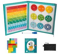 Magnetic Fraction Demonstration Book, Educational Highiy Magnetic Fraction Tiles, Magnet Fractions Puzzle and Circles, Learning Building Block Game Set for Teaching, Enhance Mathematical Skill (B)