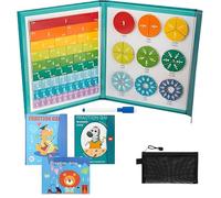 Magnetic Fraction Demonstration Book, Educational Highiy Magnetic Fraction Tiles, Magnet Fractions Puzzle and Circles, Learning Building Block Game Set for Teaching, Enhance Mathematical Skill (3 Mix)