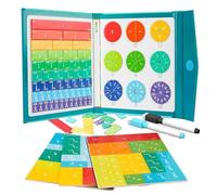 Magnetic Fraction Demonstration Book, Educational Math Manipulatives with Fraction Tiles & Circles, 102-Piece Magnetic Learning Set for Kids, Hands-On Teaching Aid for Fractions (1Pcs)