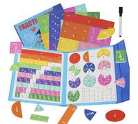 Magnetic Fraction Demonstration Book, Magnetic Fraction Educational Puzzle with Tiles & Circles, Interactive Magnetic Math Learning Kit for Kids