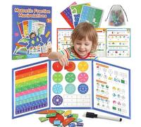 Magnetic Fraction Demonstration Book, Magnetic Fraction Tiles & Circles Educational Puzzle Set, Montessori Fraction Book for Kids, Math Manipulatives for Elementary School