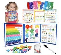 Magnetic Fraction Demonstration Book,Magnetic Fraction Tiles & Fraction Circles Set,Math Manipulatives for Elementary School,Montessori Fraction Manipulatives Learning Educational Puzzle Toys for Kids