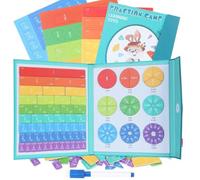 Magnetic Fraction Demonstration Book, Magnetic Fraction Tiles & Fractions Circles, 1 Set Math Teaching Aid, Educational Puzzle, Math Counting Board, Learning Mathematics Manipulatives(A)