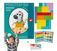 Magnetic Fraction Demonstration Book, Magnetic Fraction Tiles, Toddler Toys Fractions Magnet Learning Book Educational Book 3rd Grade, Interactive Learning Tool for Toddlers Students (1Pc-A)