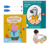 Magnetic Fraction Demonstration Book, Magnetic Fractions for Kids, Fraction Tiles & Fraction Circles Disk Set, Math Manipulatives for Elementary School Early Math Skills Educational Puzzle(2pcs a)