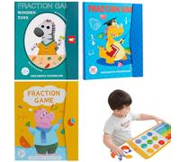 Magnetic Fraction Demonstration Book, Magnetic Fractions for Kids, Fraction Tiles & Fraction Circles Disk Set, Math Manipulatives for Elementary School Early Math Skills Educational Puzzle(3pcs mix)