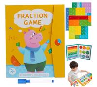 Magnetic Fraction Demonstration Book, Magnetic Fractions for Kids, Fraction Tiles & Fraction Circles Disk Set, Math Manipulatives for Elementary School Early Math Skills Educational Puzzle(Yellow)