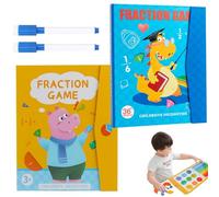 Magnetic Fraction Demonstration Book, Magnetic Fractions for Kids, Fraction Tiles & Fraction Circles Disk Set, Math Manipulatives for Elementary School Early Math Skills Educational Puzzle(2pcs b)
