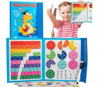 Magnetic Fraction Demonstration Book, Math Teaching Magnetic Fraction Manipulatives,Magnetic Fraction Tiles & Fraction Circles Set for Elementary School (B)