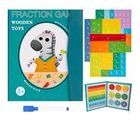 Magnetic Fraction Demonstration Book, Math Teaching Magnetic Fraction Manipulatives,Magnetic Fraction Tiles & Fraction Circles Set for Elementary School (A)