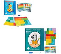 Magnetic Fraction Demonstration Book, Promisety Magnetic Fraction Tiles, Disk Set Puzzle Book for Kids Math for Teaching Enhance Mathematical Skills, Free Matching learning pen (A+B)