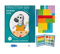 Magnetic Fraction Demonstration Book, Promisety Magnetic Fraction Tiles, Disk Set Puzzle Book for Kids Math for Teaching Enhance Mathematical Skills, Free Matching learning pen (B)
