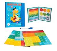Magnetic Fraction Demonstration Book, Promisety Magnetic Fraction Tiles, Disk Set Puzzle Book for Kids Math for Teaching Enhance Mathematical Skills, Free Matching learning pen (A)