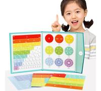 Magnetic Fraction Demonstration Book with Tiles & Discs, Montessori Fraction Puzzle Learning Set for Kids, Early Math Educational Toys for Classroom & Homeschool