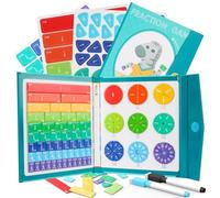 Magnetic Fraction Educational Puzzle, 102 Pcs Magnetic Fraction Puzzle for Kids, Magnetic Fraction Tiles & Fraction Circles, Fractions Manipulatives Learning Games for Elementary School