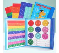 Magnetic Fraction Educational Puzzle,110 Pcs Magnetic Fraction Tiles & Fraction Circles Set, Math Manipulatives for Elementary School,Math Games Toys,Montessori Learning Toys for Kids Toddlers