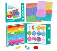 Magnetic Fraction Educational Puzzle, Educational Math Magnetic Fraction Tiles & Fraction Circles Set, Math Learning Manipulatives Montessori Learning Toys for Maths Skills Preschool (2 Sets)